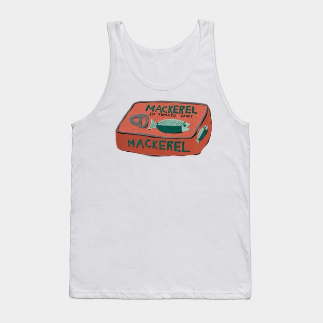 Mackerel vintage tin paper cut illustration Tank Top by Kimmygowland